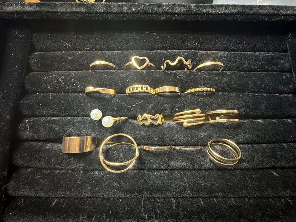 Fashion Gold Stackable Ring Set Multi-Piece Minimalist Jewelry